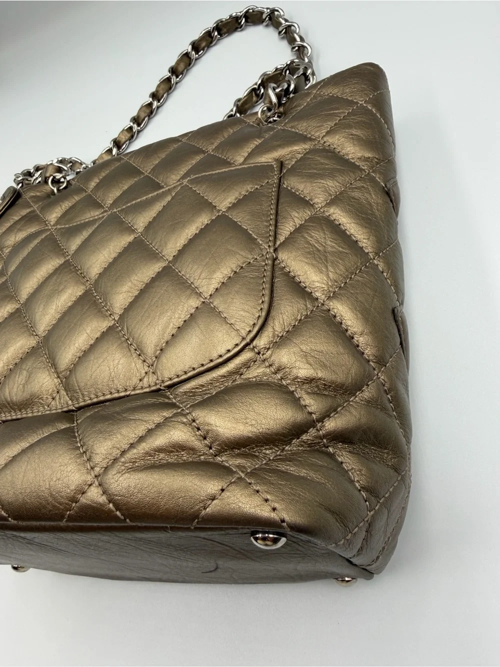 CHANEL vintage metallic cambon tote